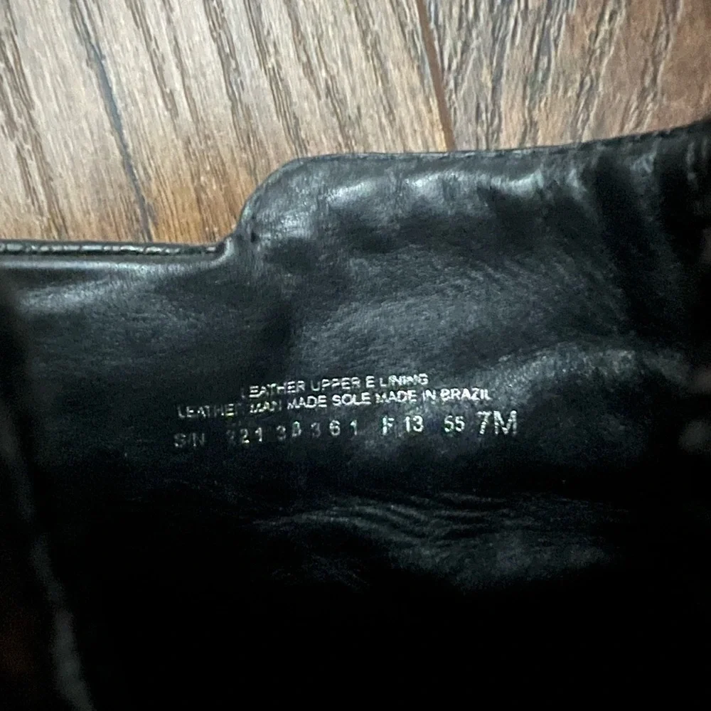 Tory Burch Black Leather Heeled Boots with Gold Accents Size 7 Mae Studded - Picture 9 of 11